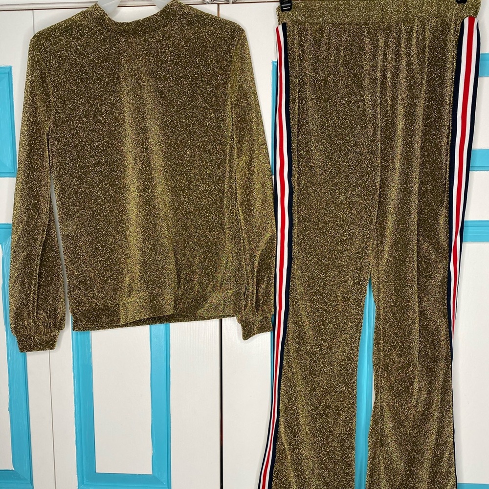 Gold shimmer Pants set
